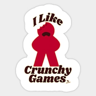 I Love Crunchy Games Fun Meeple Art Sticker